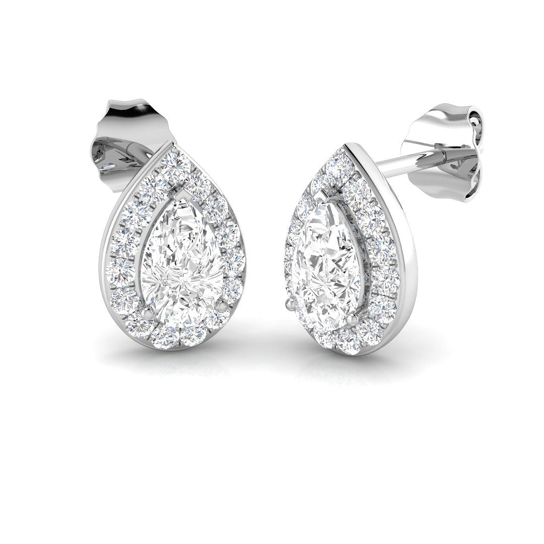 9ct White Gold 1.03ct Laboratory Grown CVD Earrings