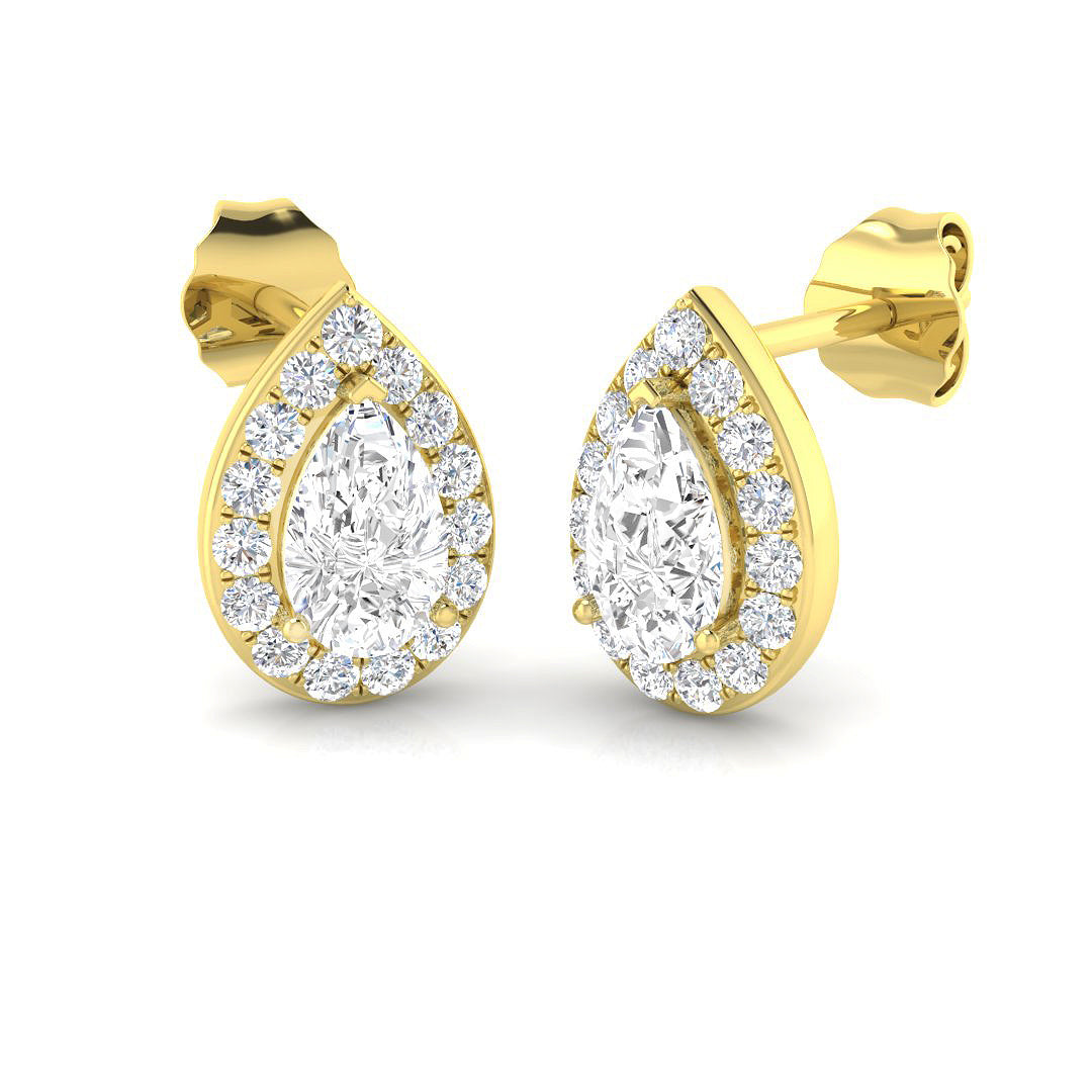 9ct Yellow Gold 1.03ct Laboratory Grown CVD Earrings