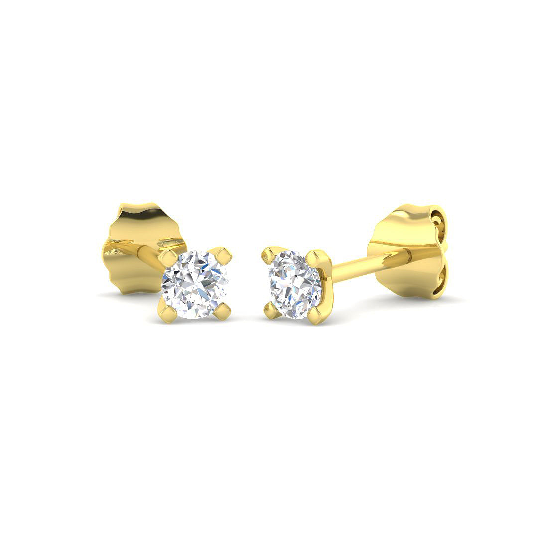 9ct Yellow Gold 0.25ct Laboratory Grown CVD Earrings