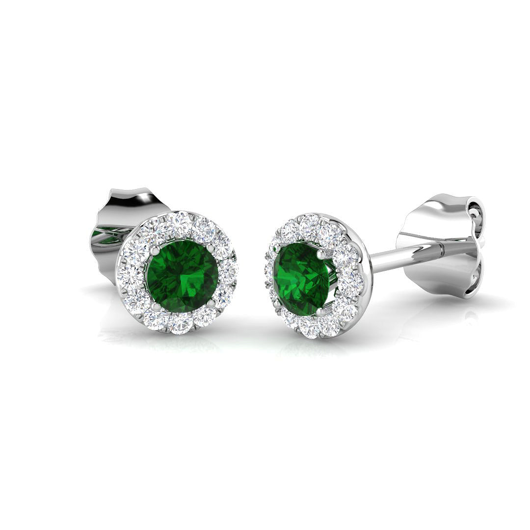 9ct White Gold 1.60ct Emerald Earrings