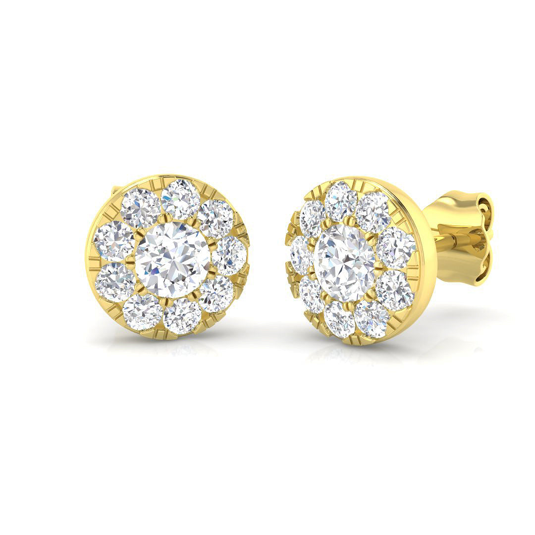 18ct Yellow Gold 0.90ct G SI2 Diamond Earrings