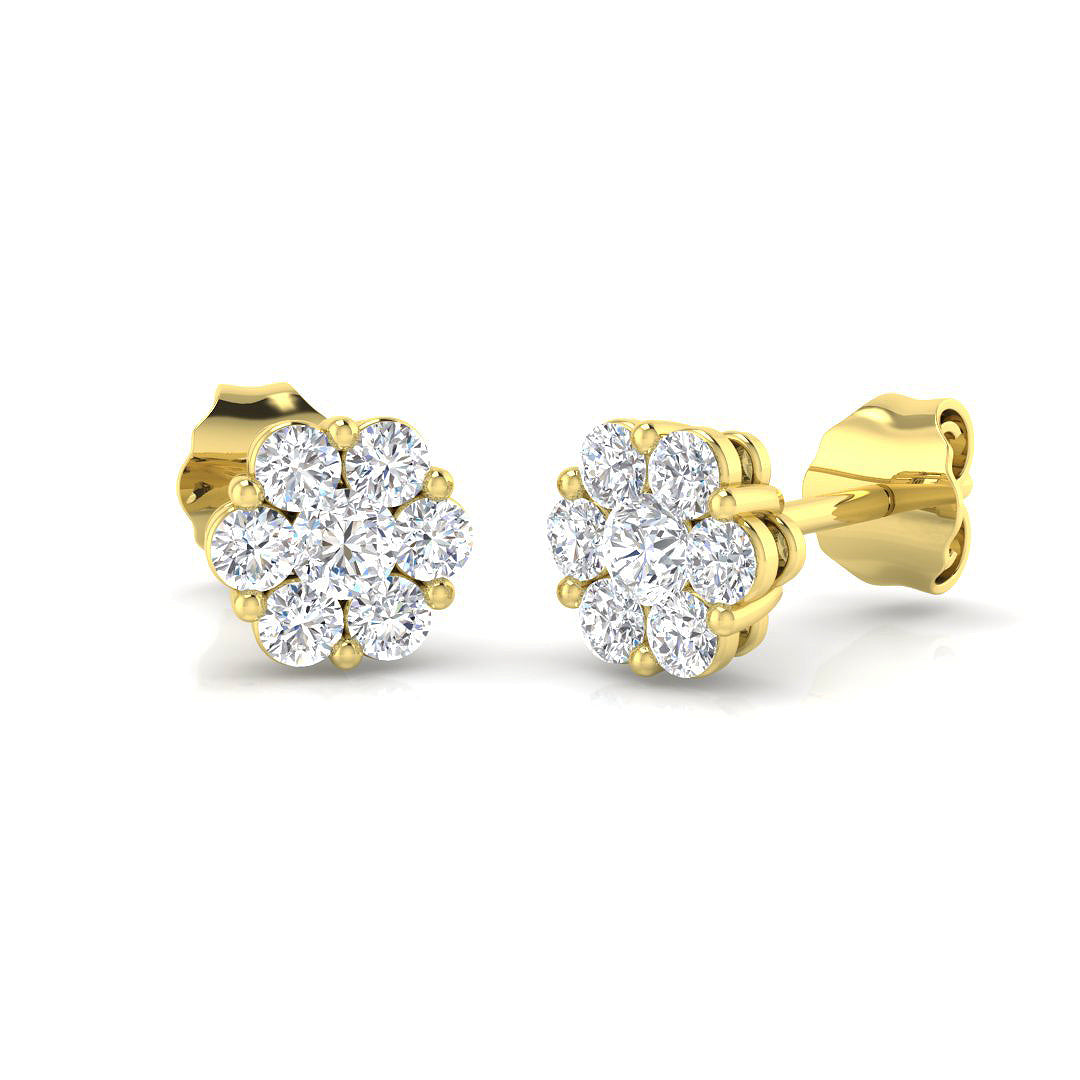9ct Yellow Gold 0.49ct G I1 Diamond Earrings