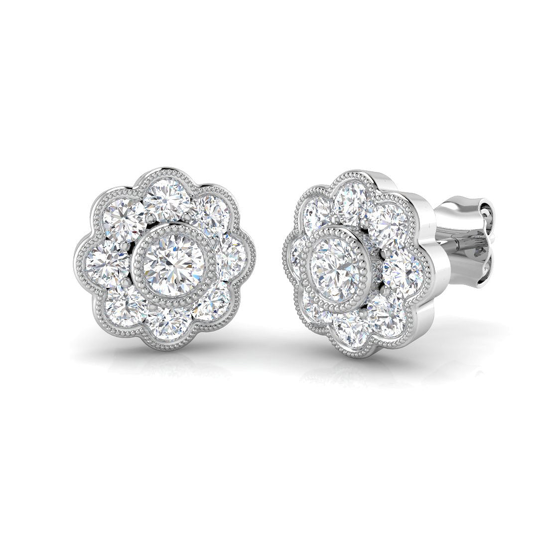 9ct White Gold 1.01ct G I1 Diamond Earrings