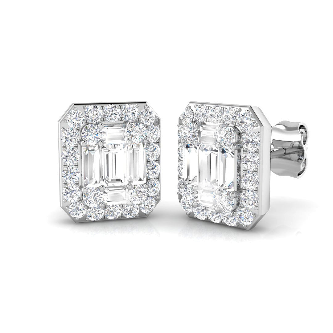9ct White Gold 0.87ct G SI2 Diamond Earrings