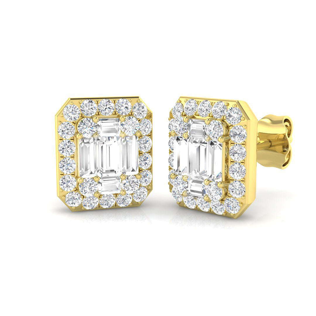 9ct Yellow Gold 0.87ct G SI2 Diamond Earrings