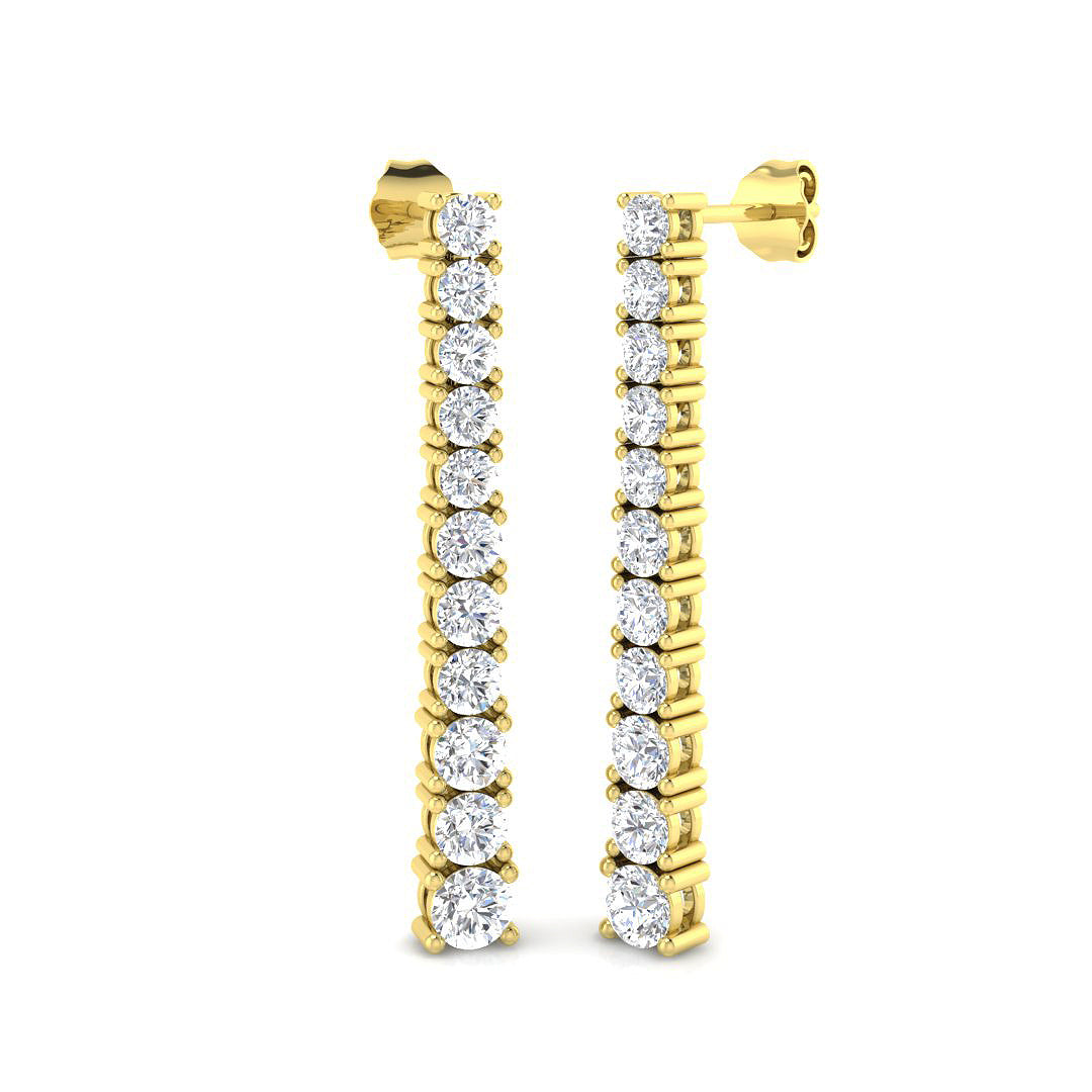 9ct Yellow Gold 2.62ct Laboratory Grown CVD Earrings
