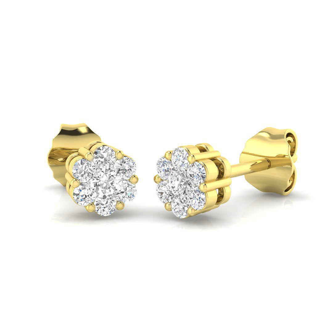 9ct Yellow Gold 0.22ct G I1 Diamond Earrings