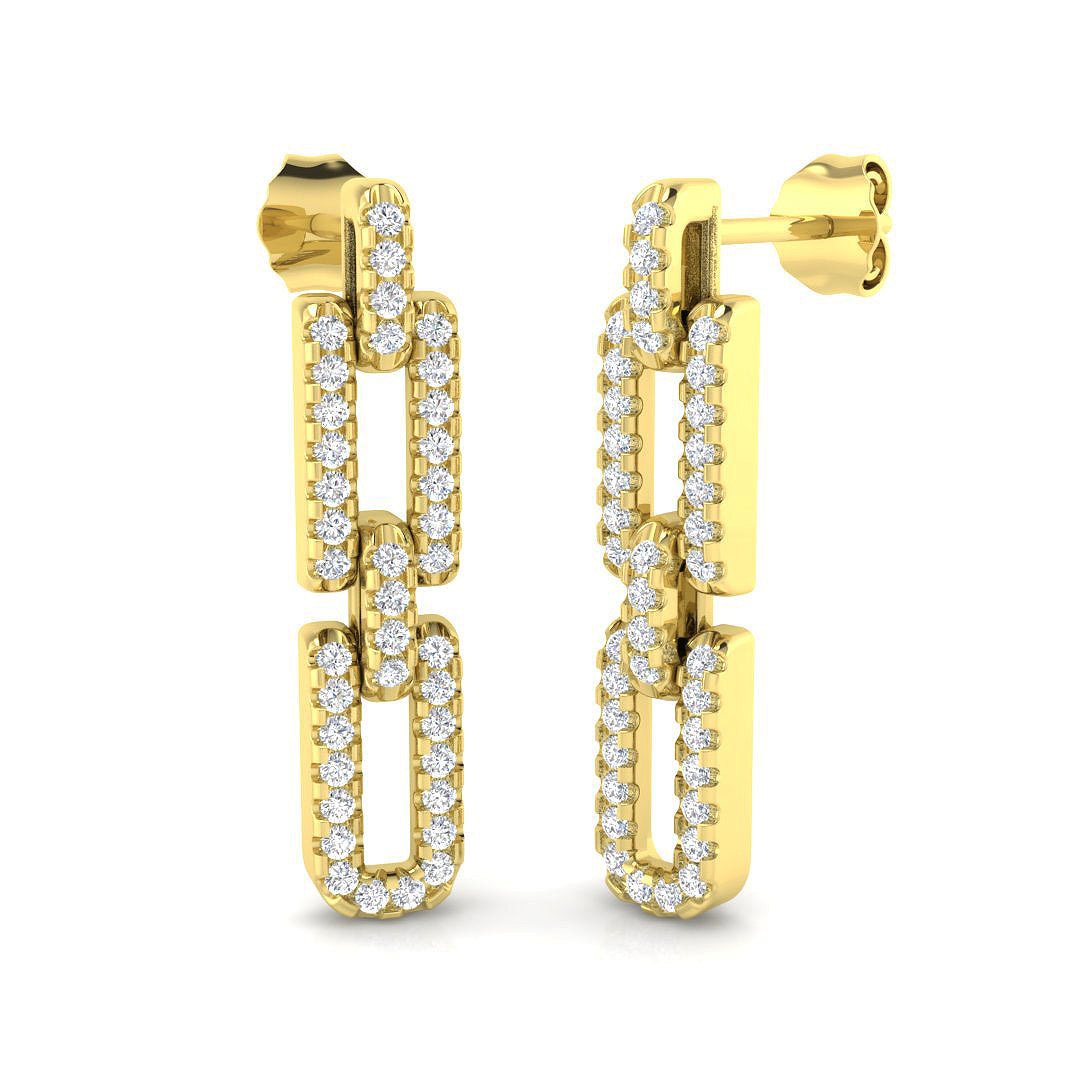 9ct Yellow Gold 0.52ct Laboratory Grown CVD Earrings