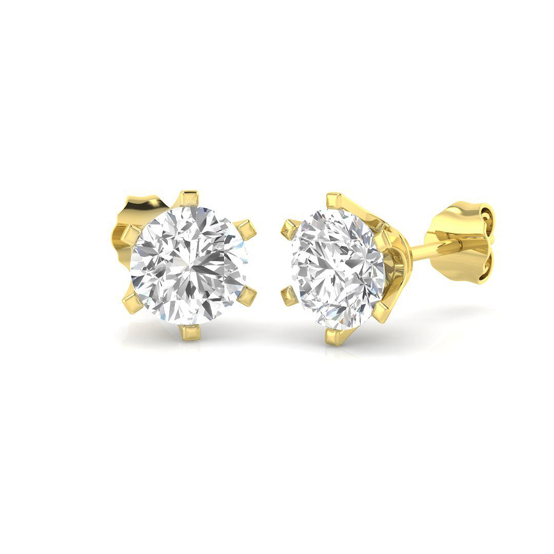 18ct Yellow Gold 2.00ct E VS2 Diamond Earrings