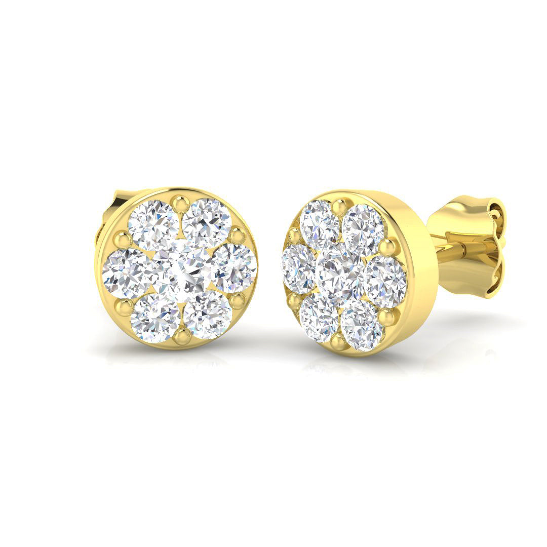 9ct Yellow Gold 0.72ct G I1 Diamond Earrings