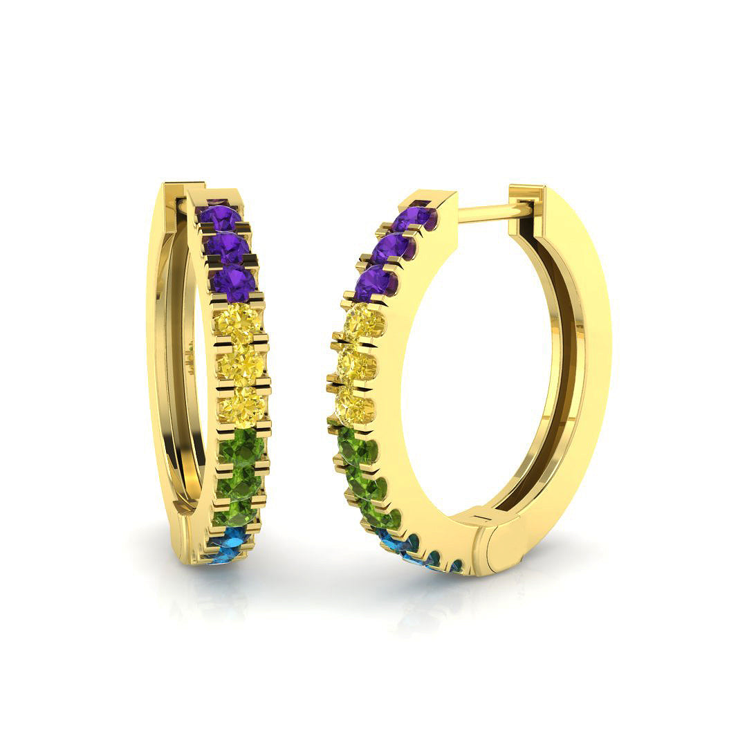 18ct Yellow Gold 0.40ct Purple Diamond Earrings