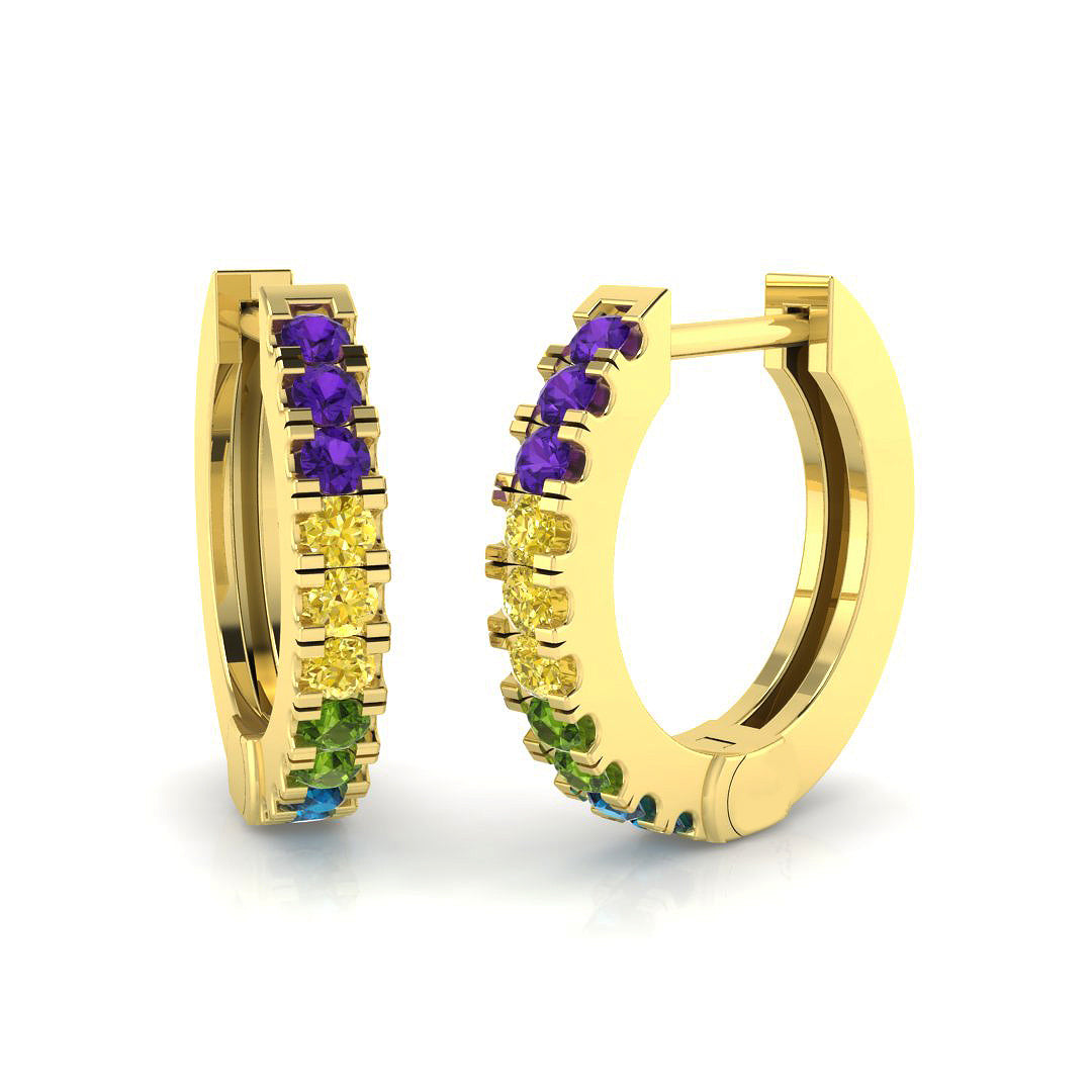18ct Yellow Gold 0.25ct Purple Diamond Earrings