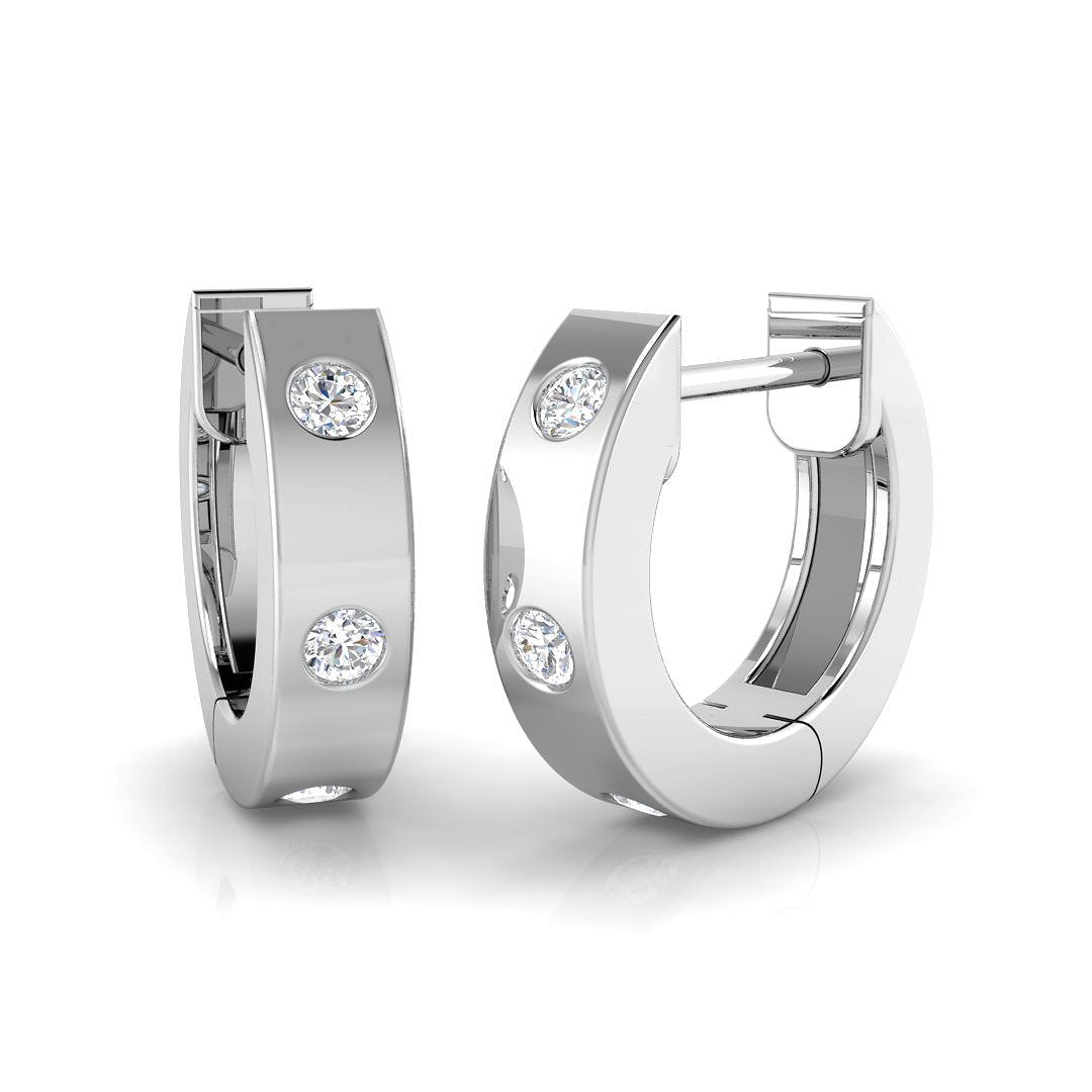 9ct White Gold 0.12ct G SI2 Diamond Earrings
