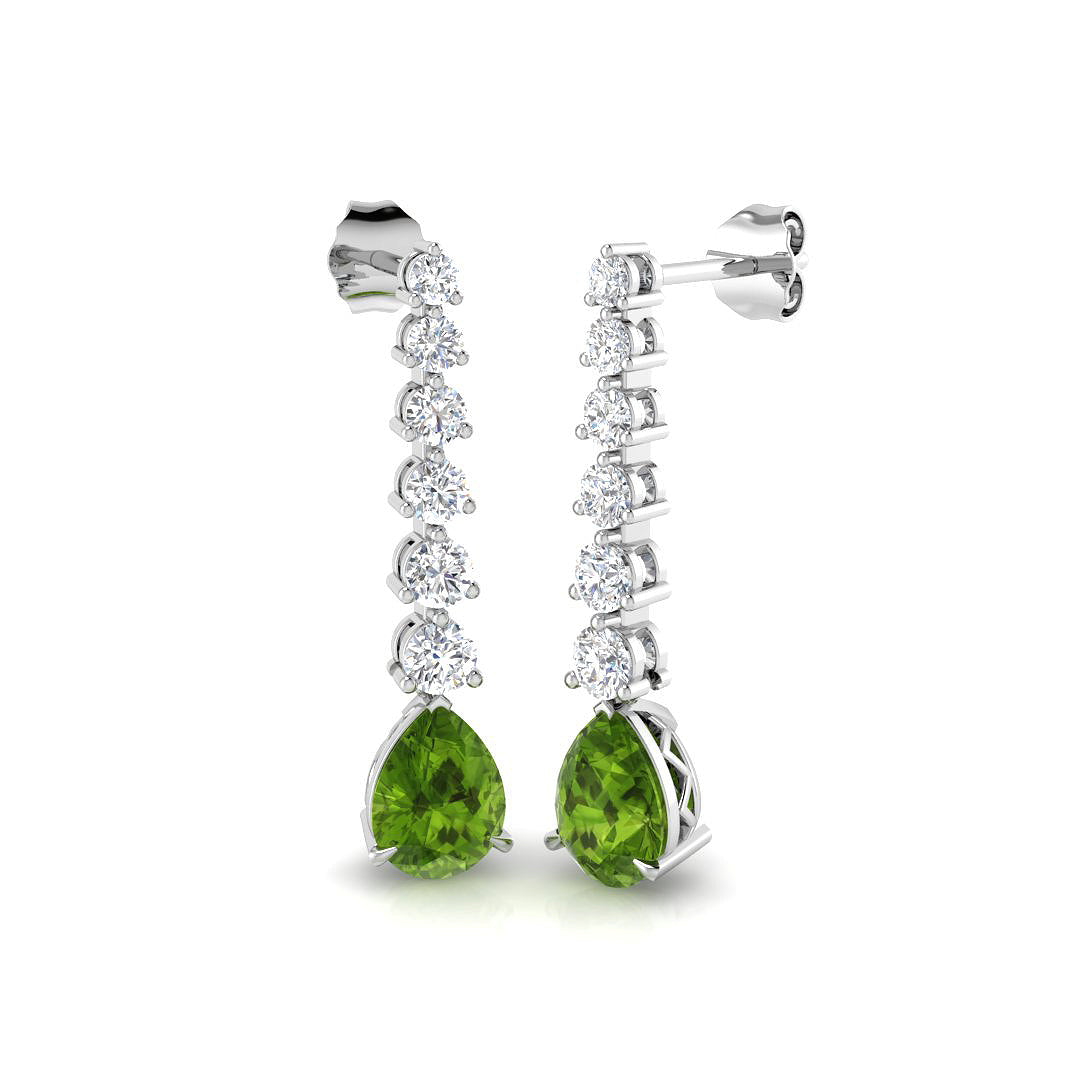 18ct White Gold 3.15ct Multi Sapphire Earrings