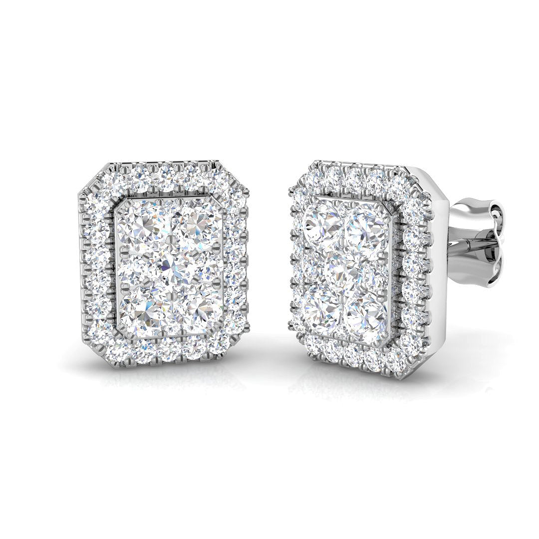 9ct White Gold 0.99ct Laboratory Grown CVD Earrings