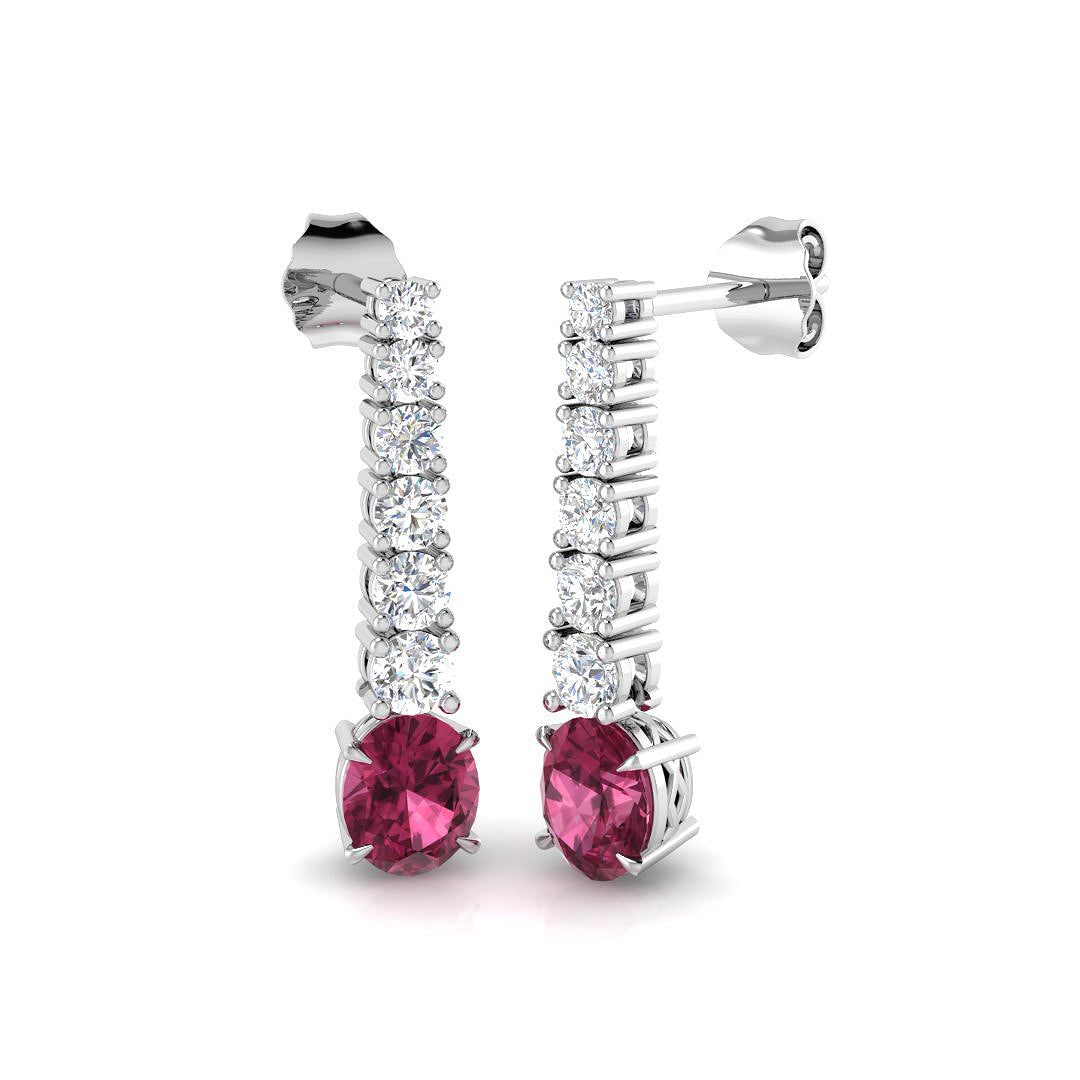 18ct White Gold 1.99ct Pink Tourmaline Earrings