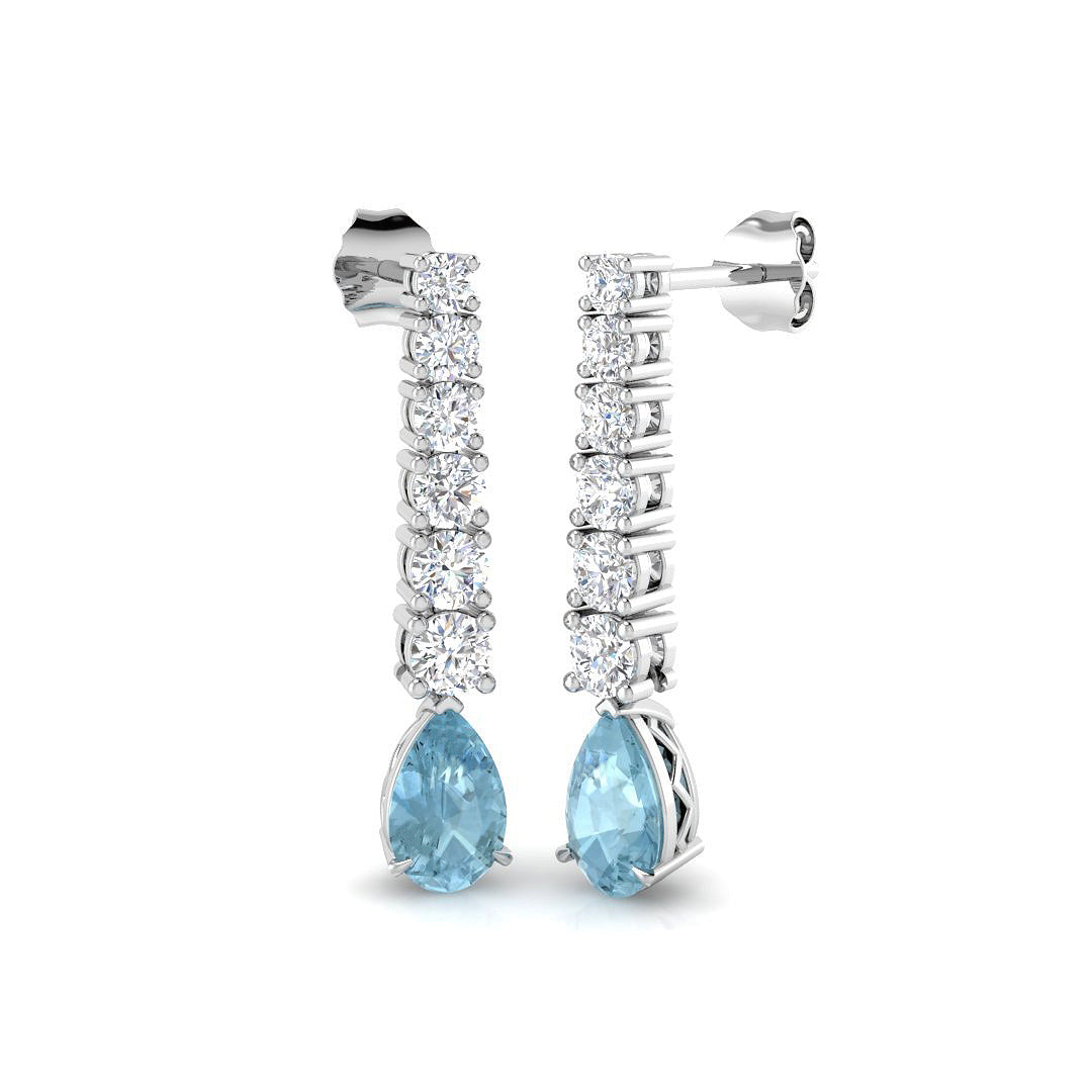 18ct White Gold 2.86ct Aquamarine Earrings