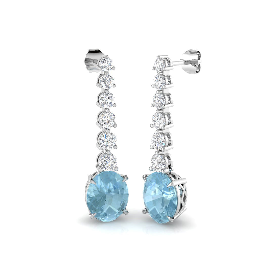 18ct White Gold 7.79ct Aquamarine Earrings