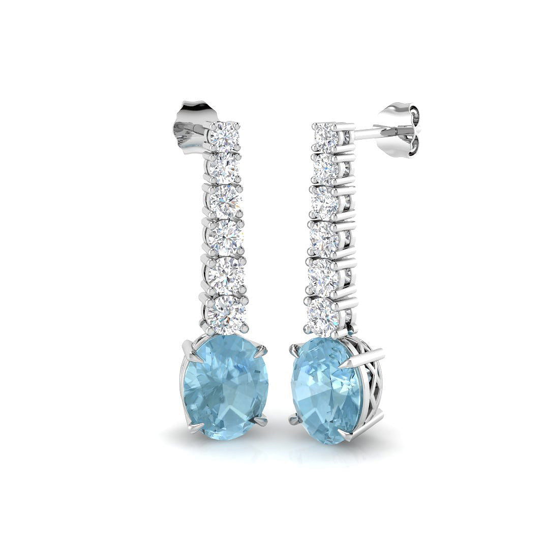 18ct White Gold 7.77ct Aquamarine Earrings