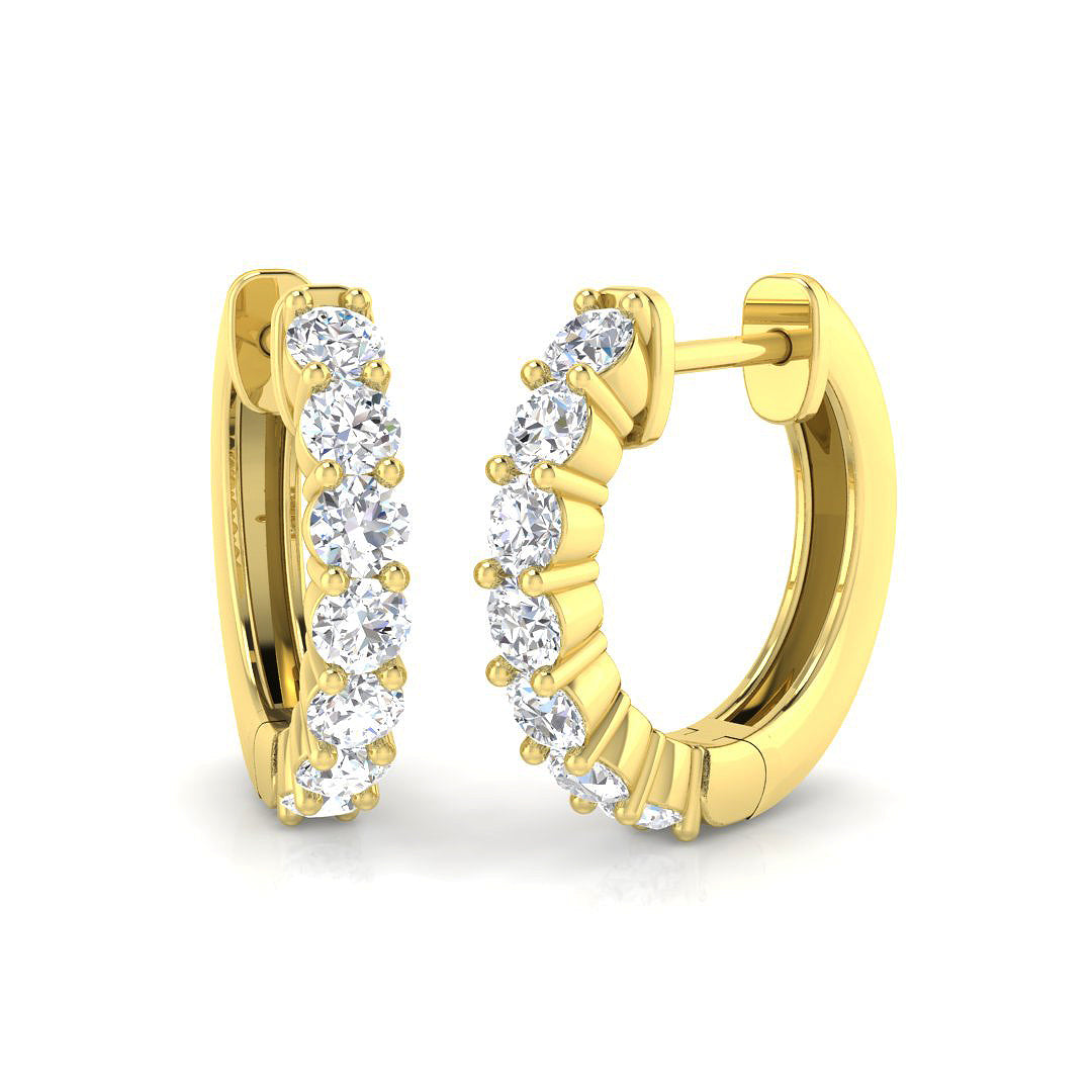 9ct Yellow Gold 0.74ct Laboratory Grown CVD Earrings