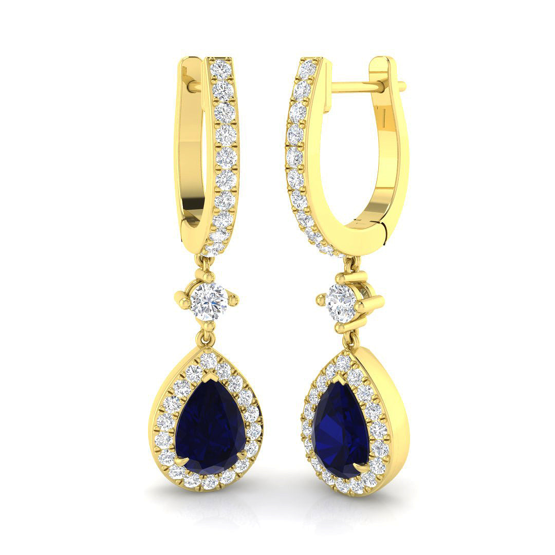 18ct Yellow Gold 2.03ct Pink Sapphire Earrings