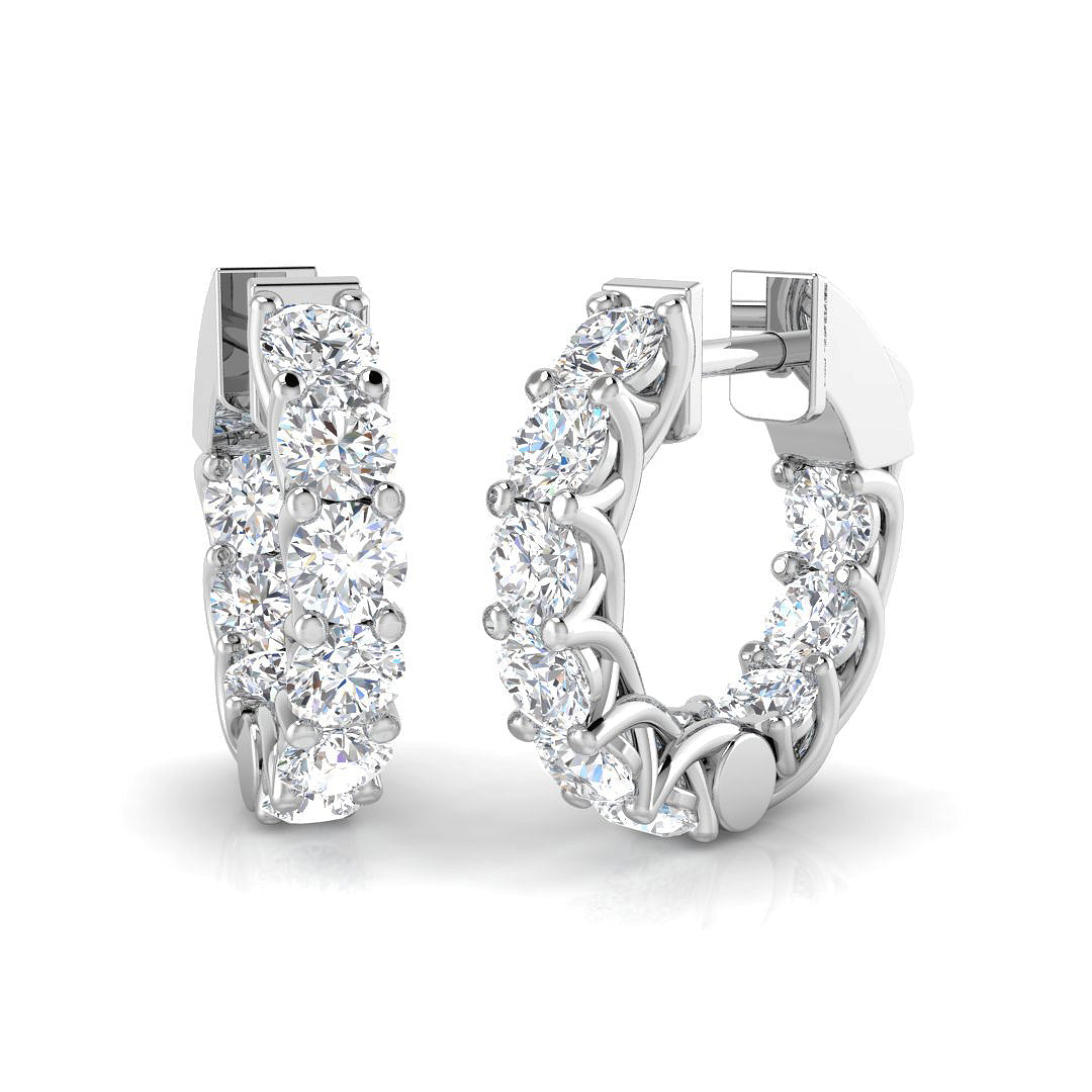18ct White Gold 3.29ct G SI2 Diamond Earrings