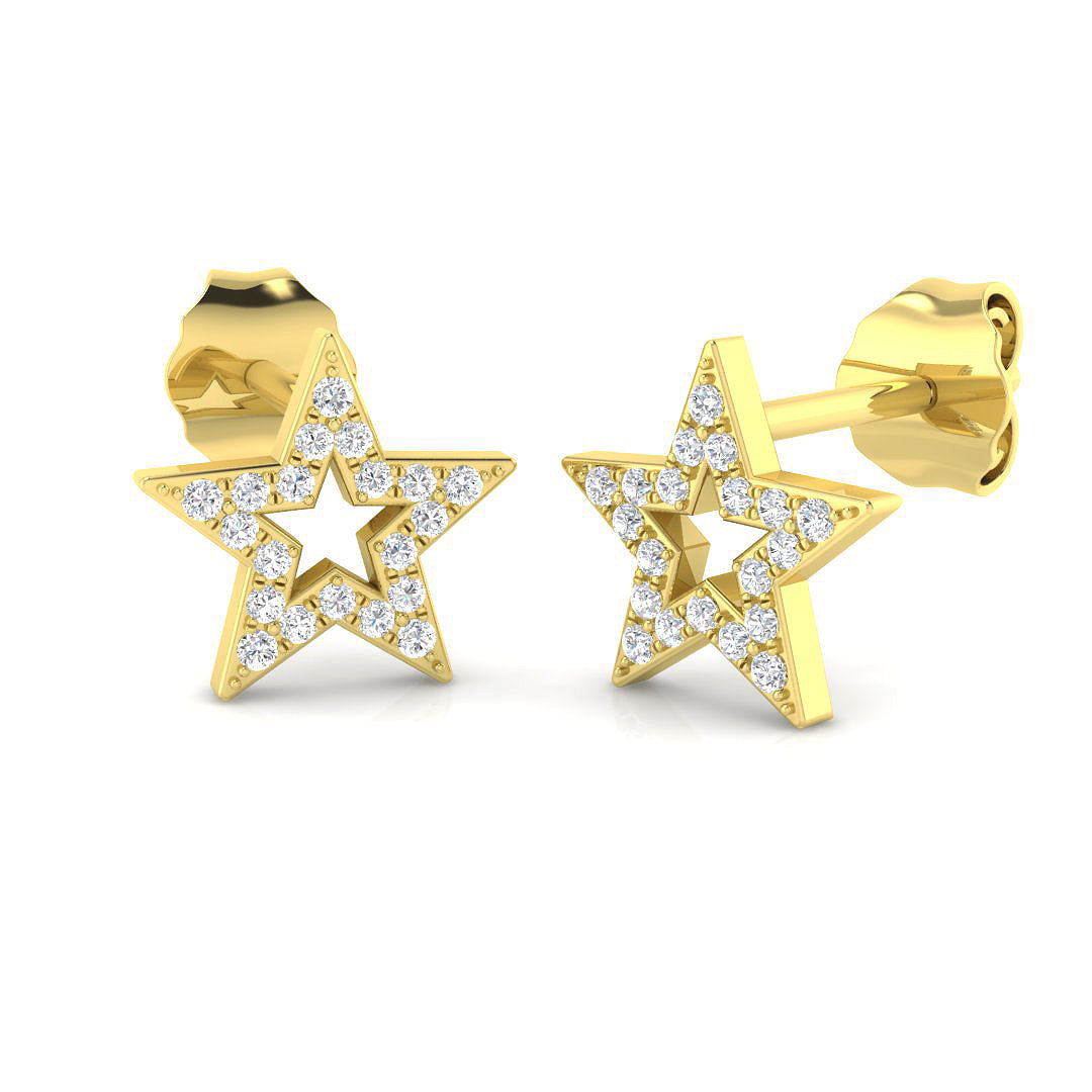9ct Yellow Gold 0.12ct G SI2 Diamond Earrings