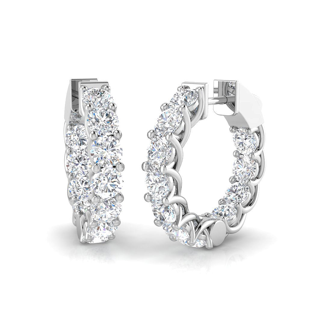 9ct White Gold 4.40ct Laboratory Grown CVD Earrings