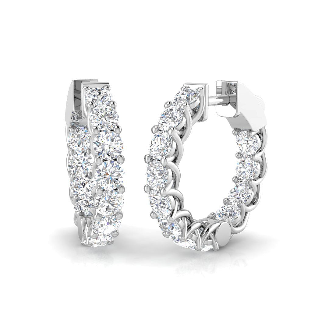 9ct White Gold 3.56ct Laboratory Grown CVD Earrings