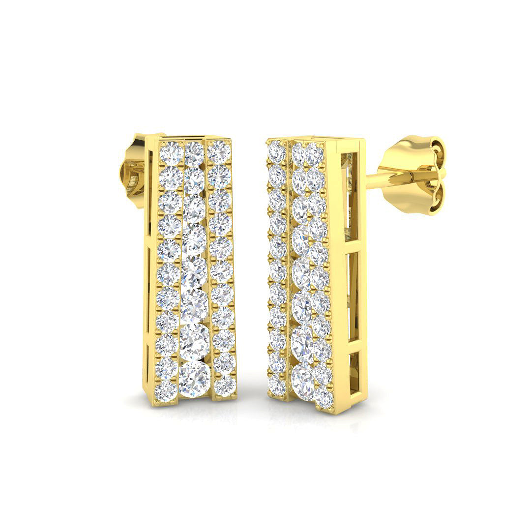 9ct Yellow Gold 0.77ct G I1 Diamond Earrings