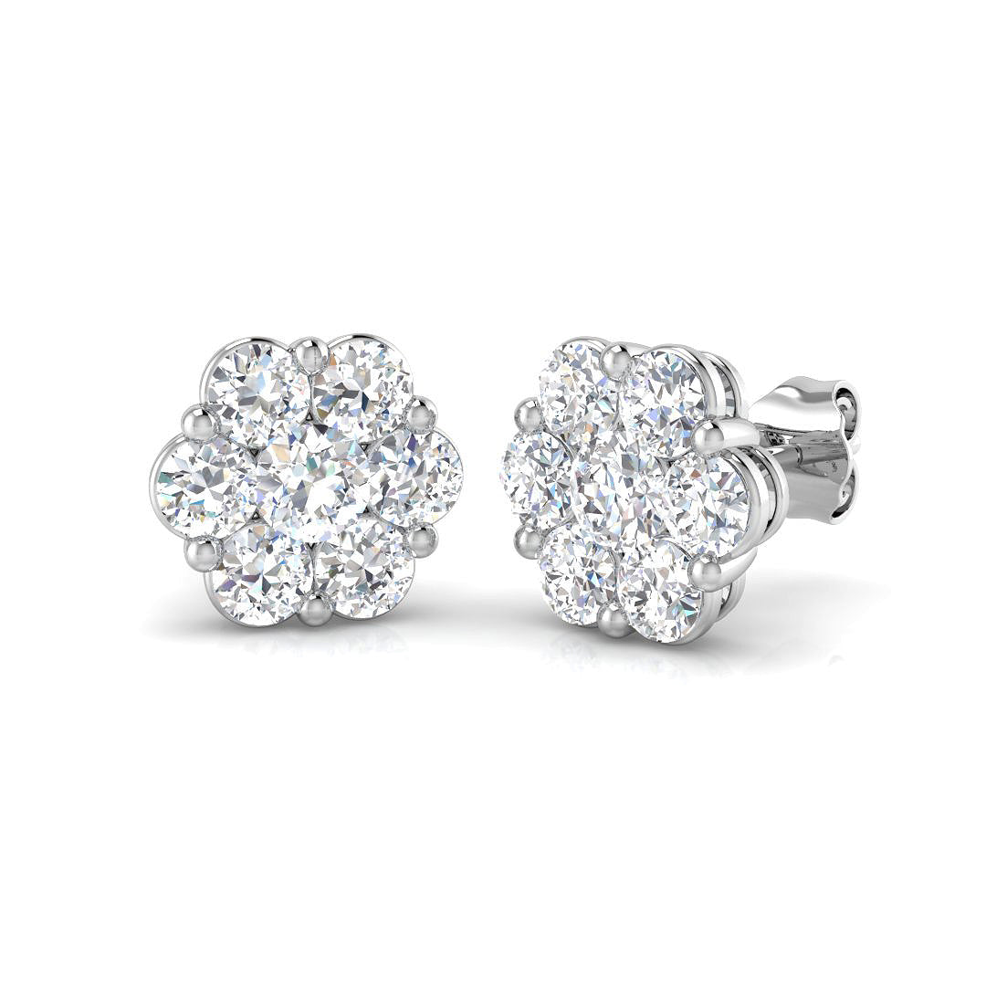 9ct White Gold 1.98ct Laboratory Grown CVD Earrings
