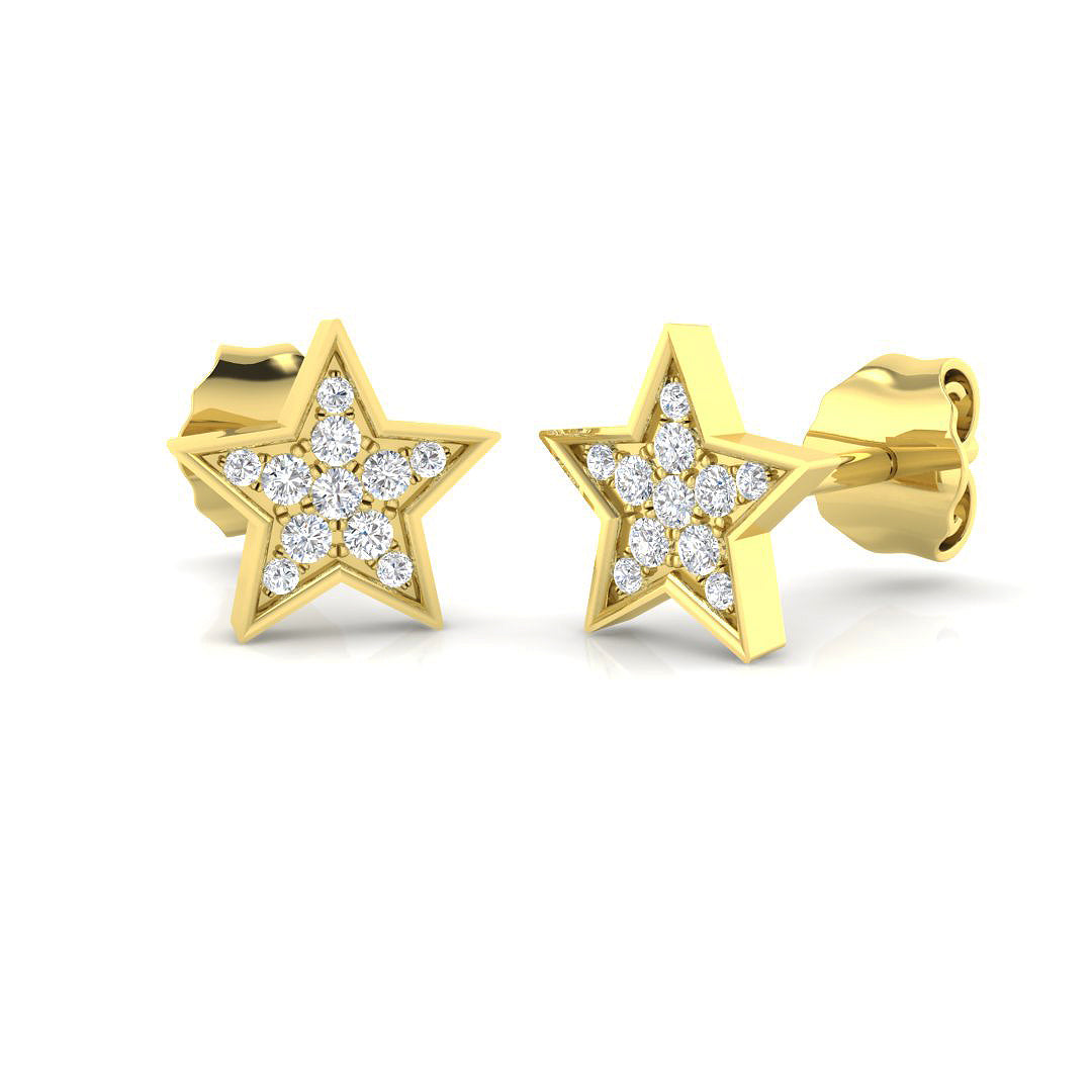 9ct Yellow Gold 0.10ct G SI2 Diamond Earrings