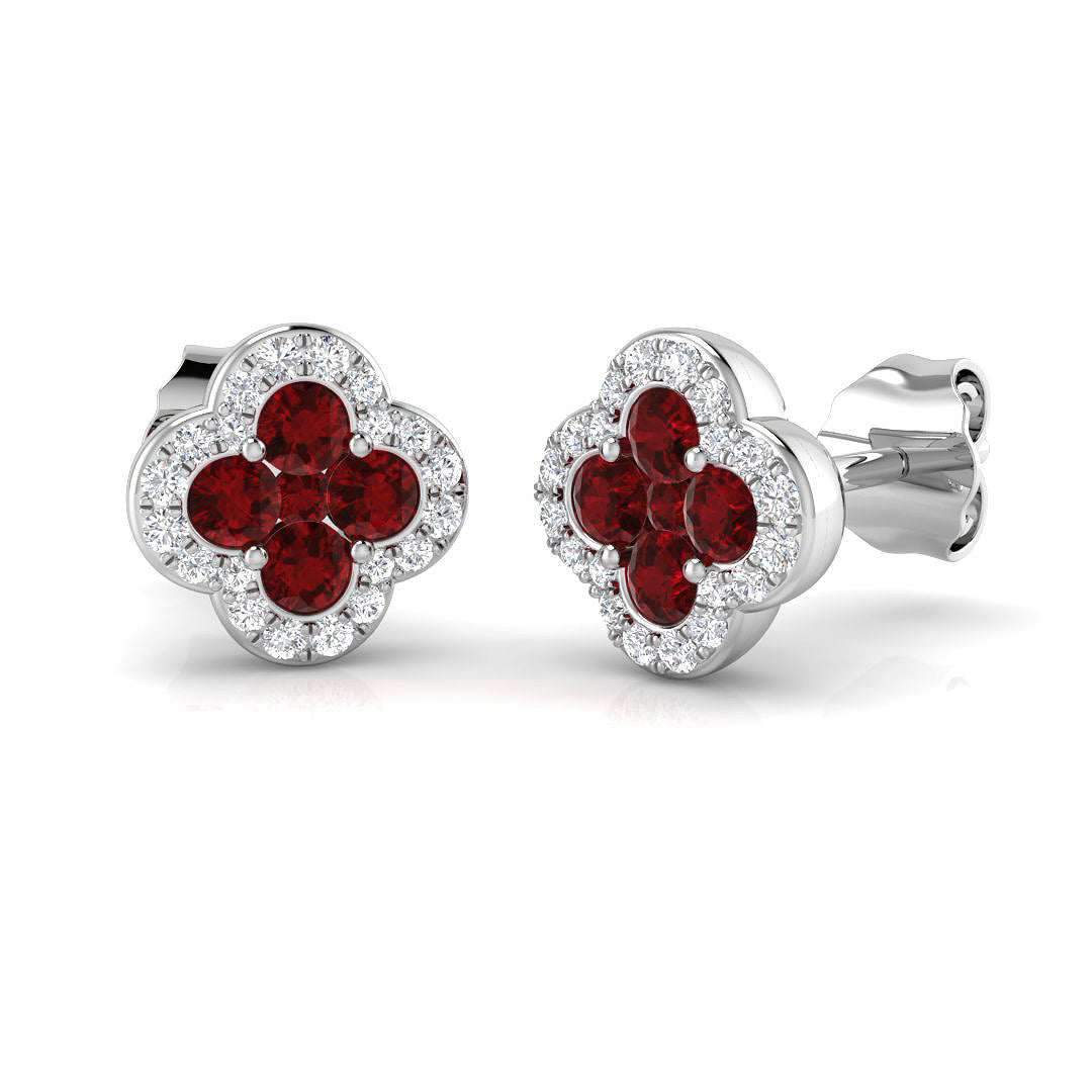 18ct White Gold 0.50ct Ruby Earrings
