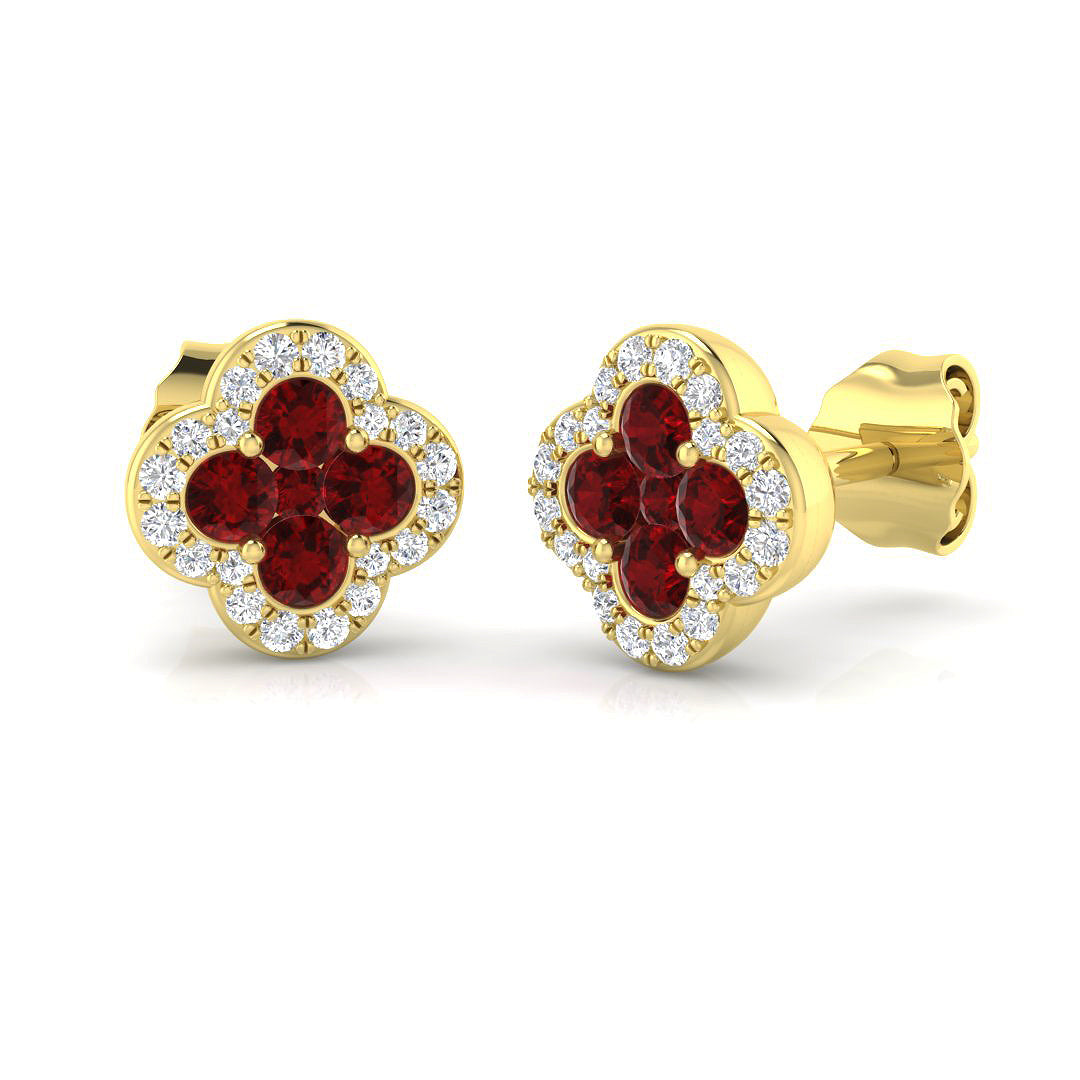 18ct Yellow Gold 0.50ct Ruby Earrings