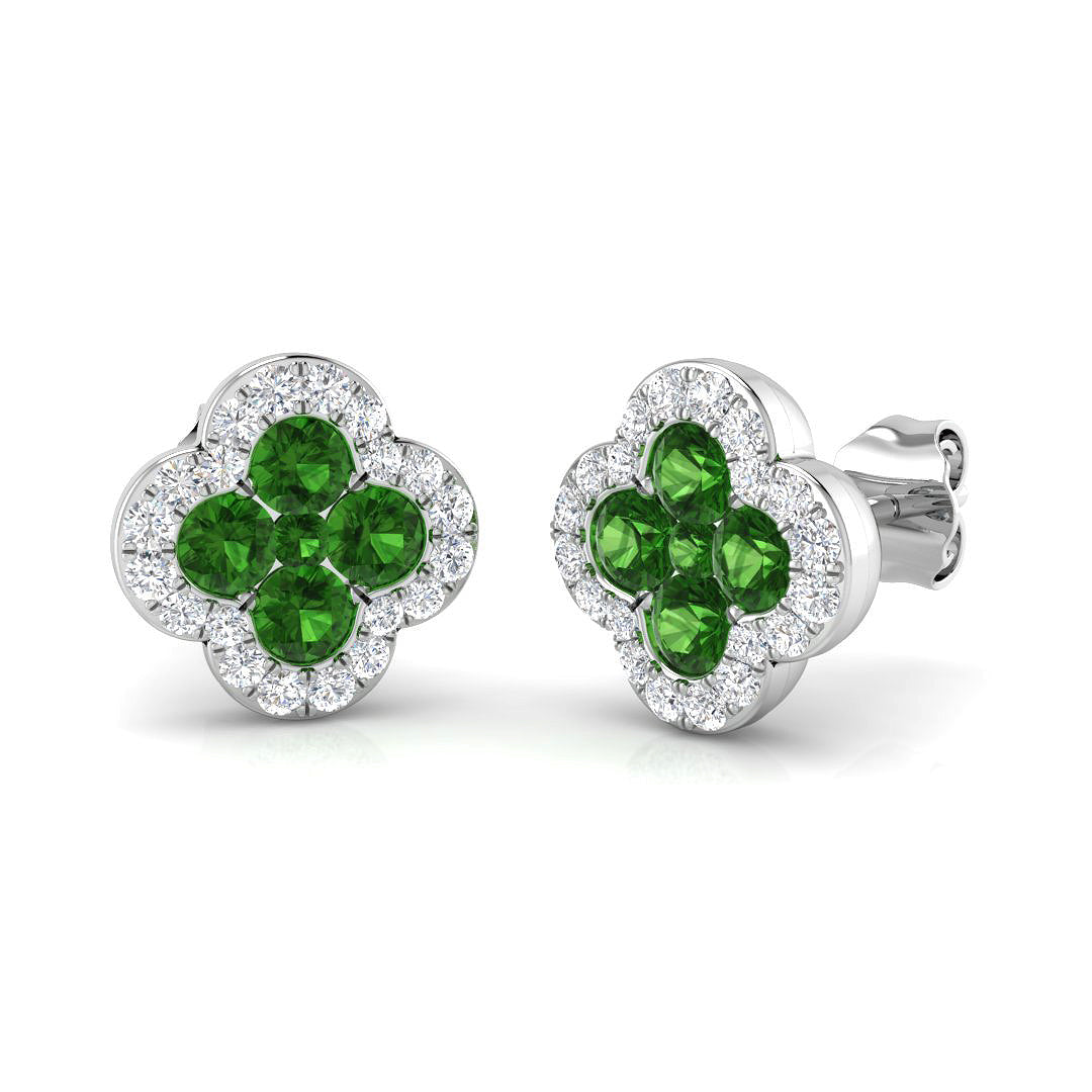 18ct White Gold 1.19ct Tsavorite Earrings
