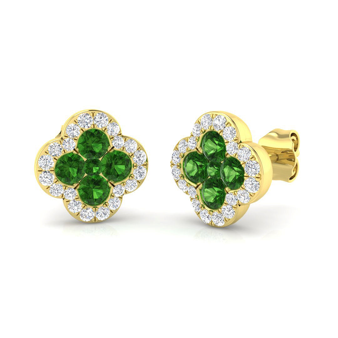 18ct Yellow Gold 1.19ct Tsavorite Earrings