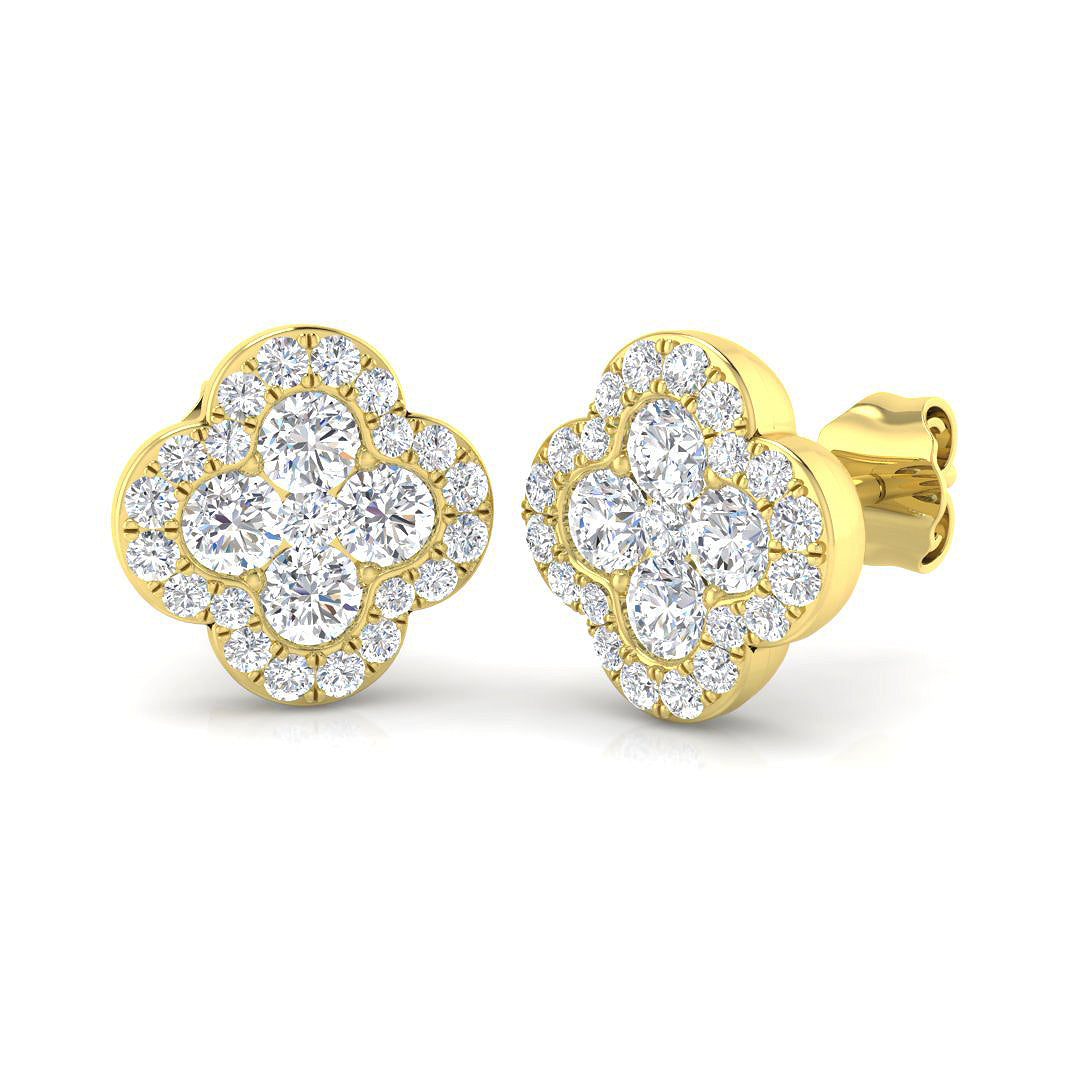 18ct Yellow Gold 1.00ct G SI2 Diamond Earrings
