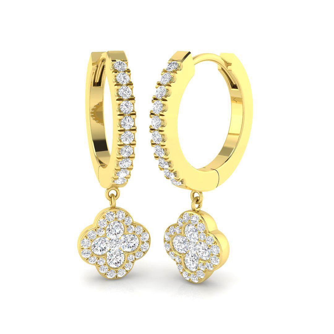 9ct Yellow Gold 0.62ct G SI2 Diamond Earrings