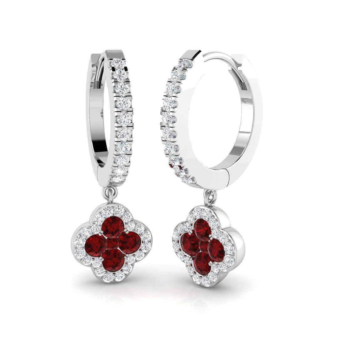 18ct White Gold 1.01ct Ruby Earrings
