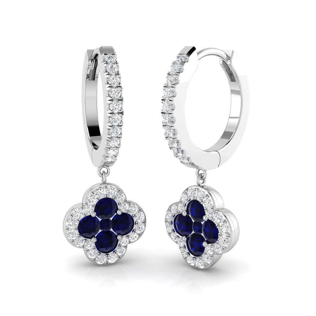 18ct White Gold 1.30ct Blue Sapphire Earrings