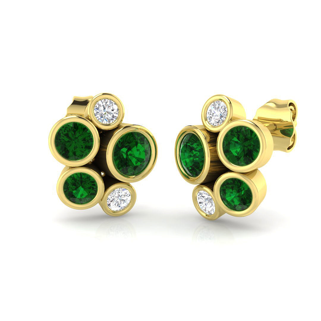 18ct Yellow Gold 1.26ct Emerald Earrings