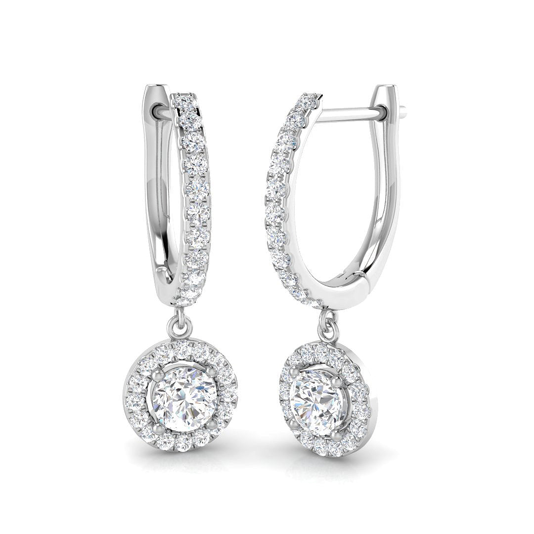 18ct White Gold 0.61ct G SI2 Diamond Earrings