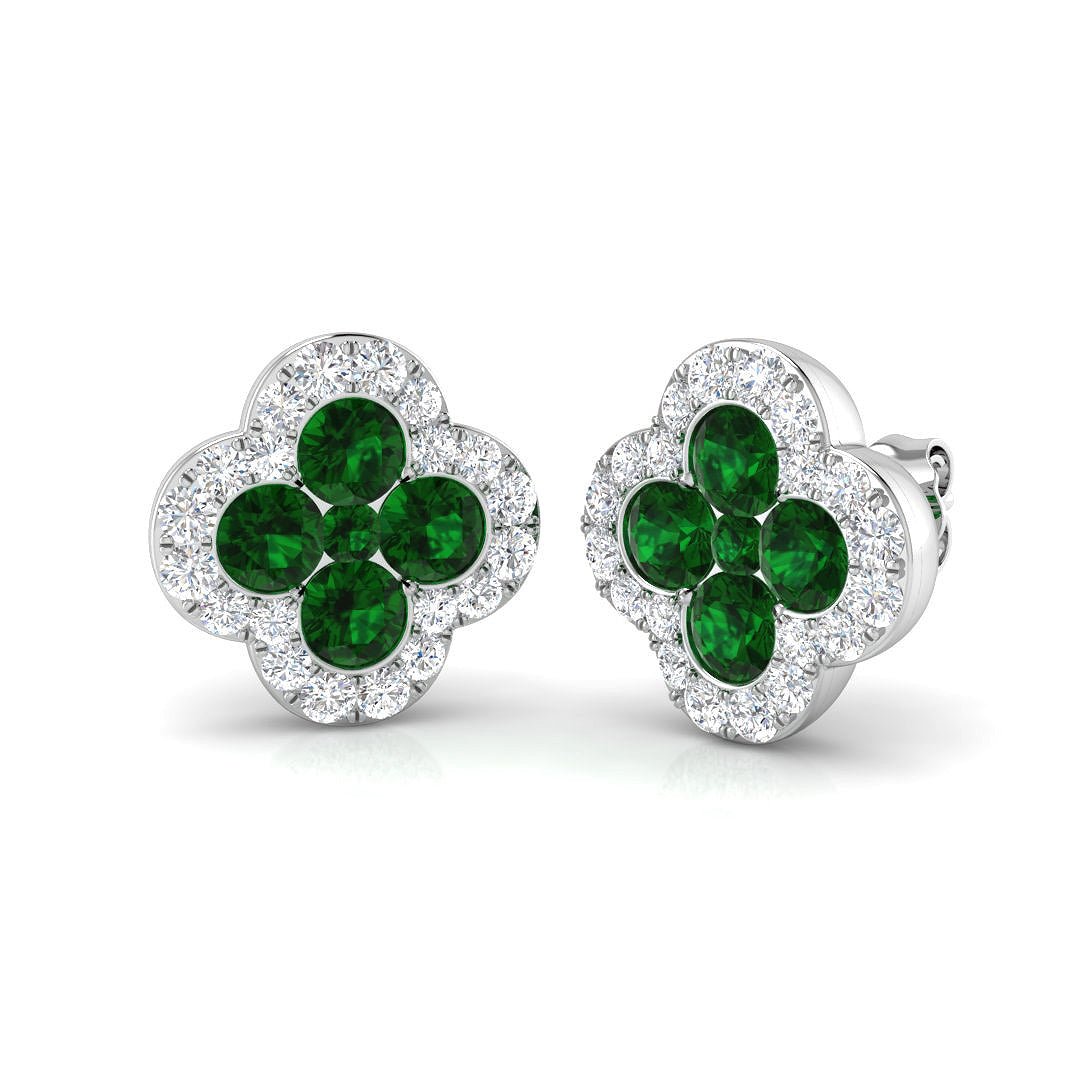 18ct White Gold 2.29ct Emerald Earrings