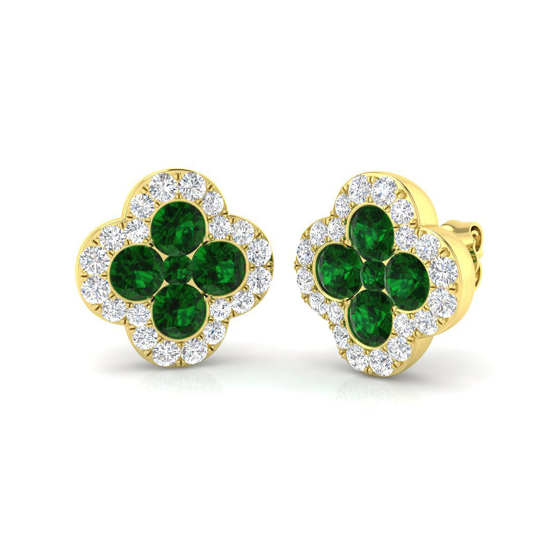 18ct Yellow Gold 2.29ct Emerald Earrings