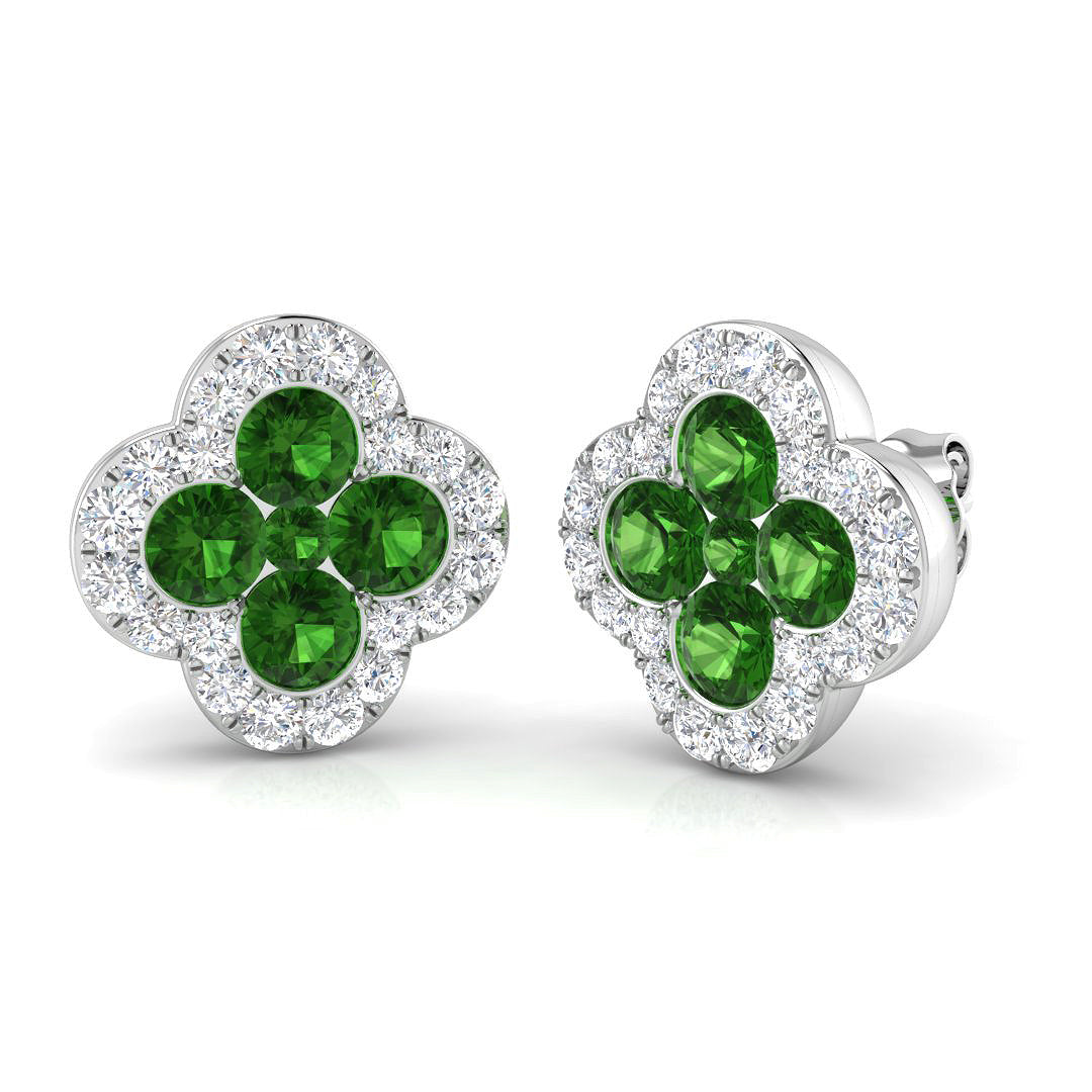 18ct White Gold 2.65ct Tsavorite Earrings