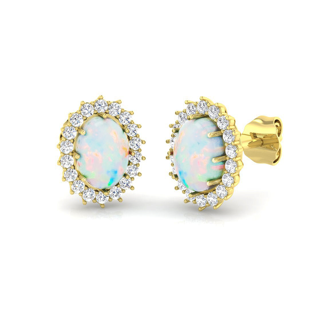 9ct Yellow Gold 1.19ct Opal Earrings