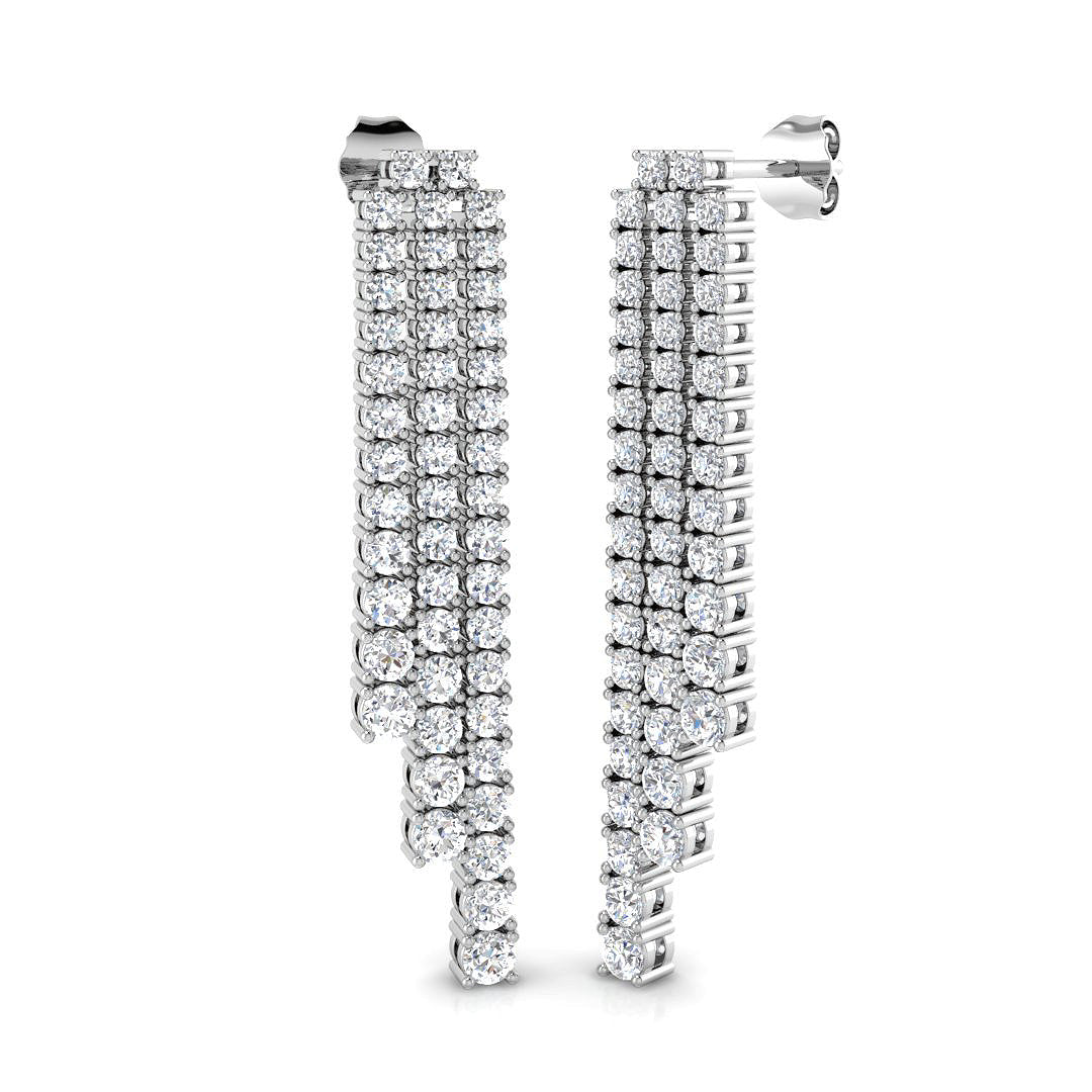9ct White Gold 2.91ct Laboratory Grown CVD Earrings