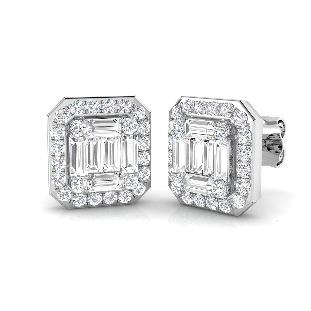 9ct White Gold 1.04ct G SI1 Diamond Earrings