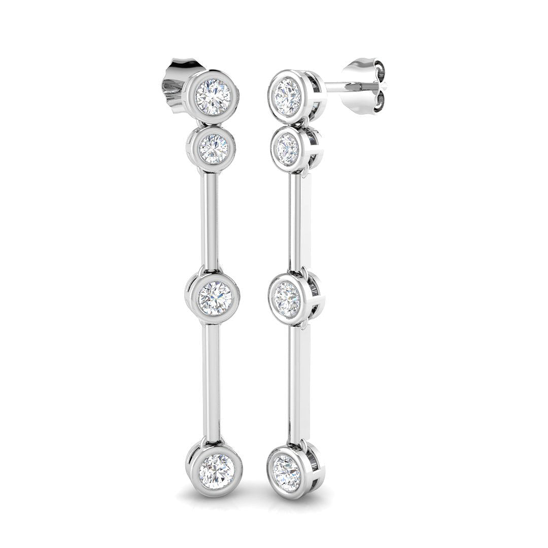 9ct White Gold 0.85ct Laboratory Grown CVD Earrings