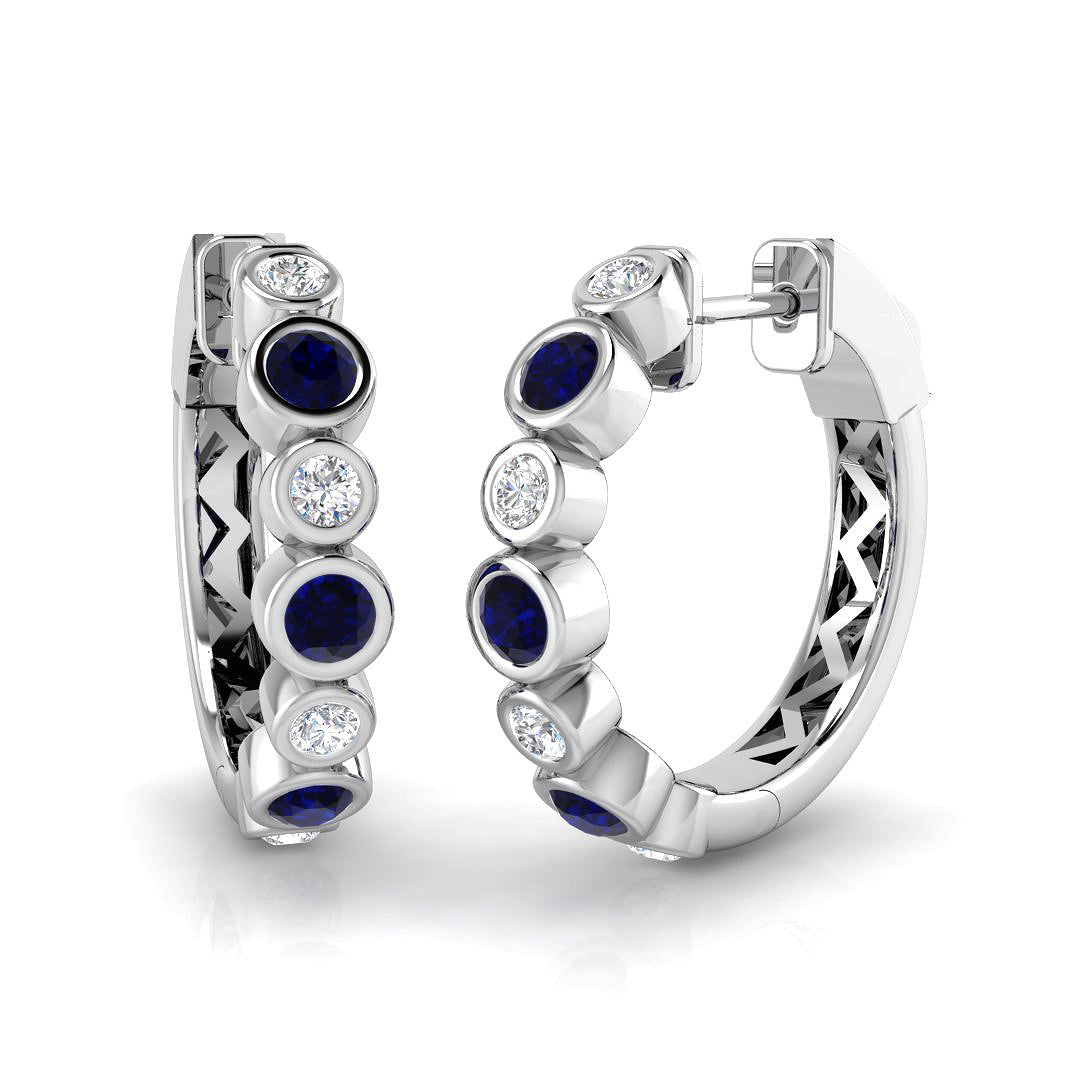 18ct White Gold 0.84ct Blue Sapphire Earrings